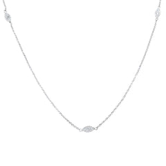 DIAMOND CLOSEOUT! .26ct 14kt White Gold Diamond Marquise Design Pendant Layer Necklace 20"