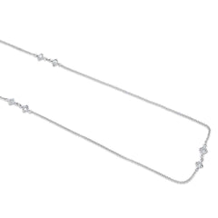 DIAMOND CLOSEOUT!  .25ct 14kt White Gold Trendy Round Diamond Pendant 20" Necklace Long