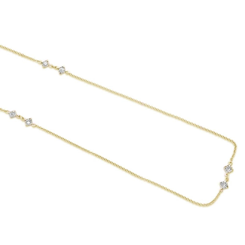 DIAMOND CLOSEOUT!  .26ct 14k Yellow Gold Diamond Station Necklace 18"