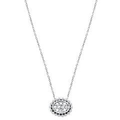 DIAMOND CLOSEOUT!  .13cts 14kt White Gold Round Diamond Pendant Necklace 18" Long