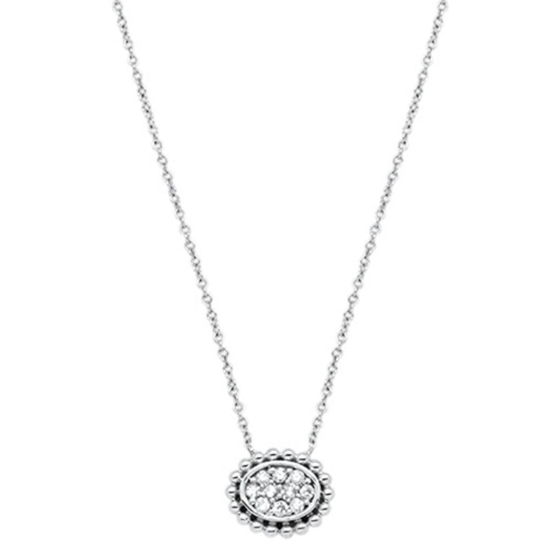 DIAMOND CLOSEOUT!  .13cts 14kt White Gold Round Diamond Pendant Necklace 18" Long