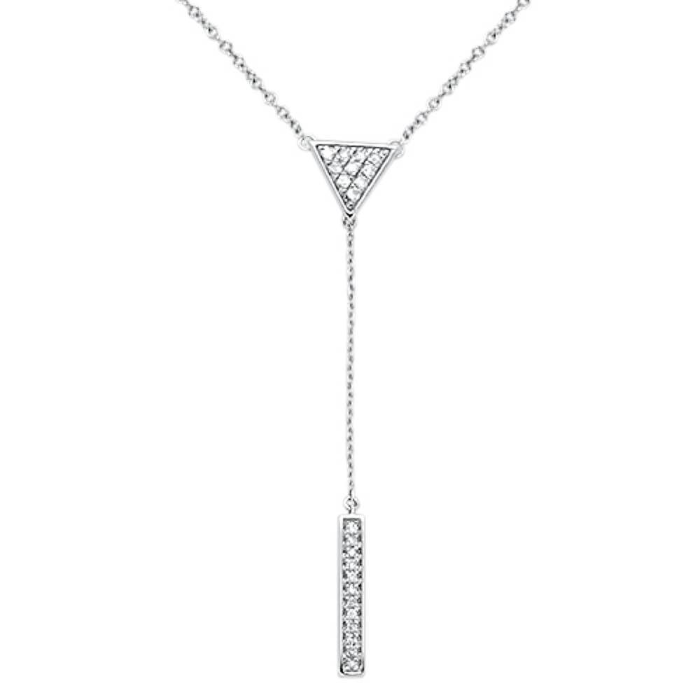 DIAMOND CLOSEOUT! .17cts 14kt White Gold Round Diamond Drop Lariat Pendant Necklace 18" Long