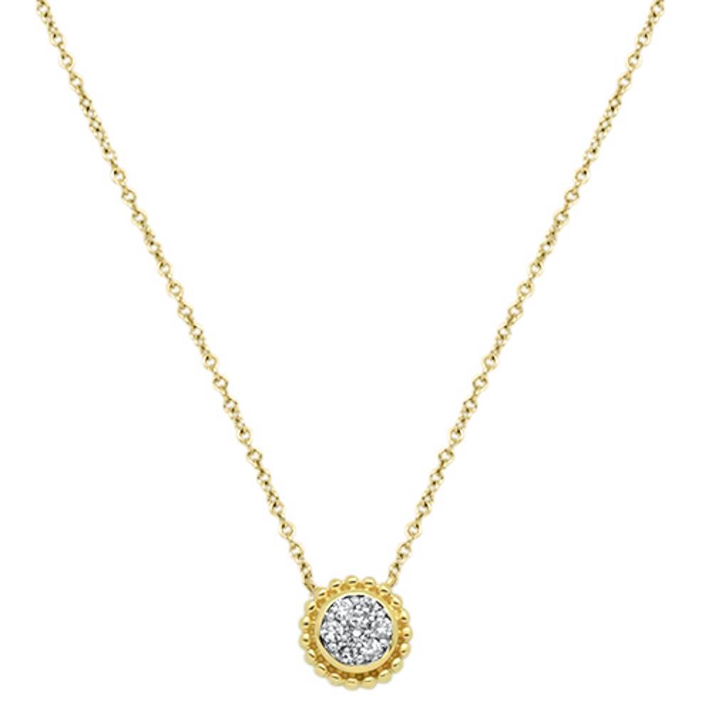 DIAMOND CLOSEOUT!  .13cts 14kt Yellow Gold Round Diamond Pendant Necklace 18" Long