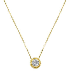 DIAMOND CLOSEOUT!  .13cts 14kt Yellow Gold Round Diamond Pendant Necklace 18" Long