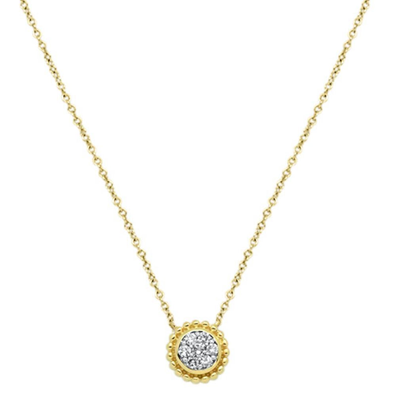 DIAMOND CLOSEOUT!  .13cts 14kt Yellow Gold Round Diamond Pendant Necklace 18" Long