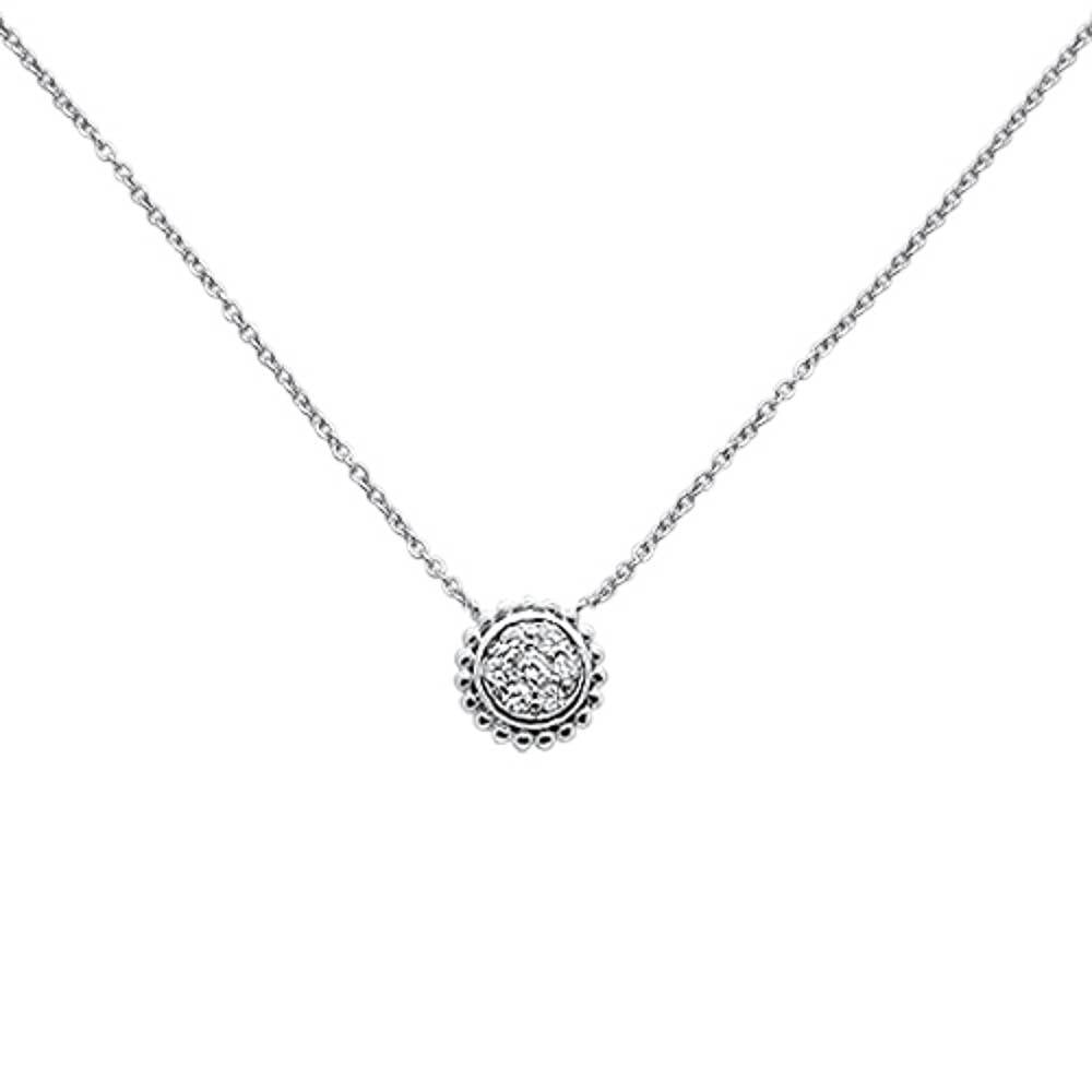 DIAMOND CLOSEOUT!  .14ct 14k White Gold Diamond Pendant Necklace 18" Long