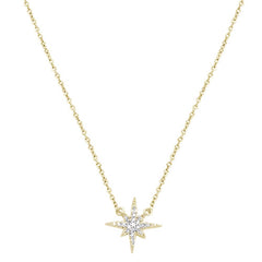 DIAMOND CLOSEOUT! .11ct 14k Yellow Gold Diamond Starburst Charm Pendant Necklace 18" Long