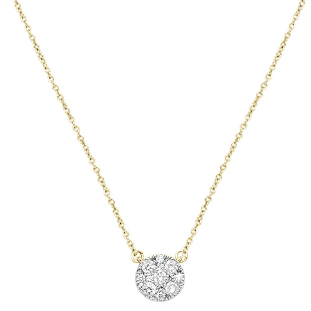 DIAMOND CLOSEOUT!  .41cts 14kt Yellow Gold Round Diamond Pendant Necklace 18" Long