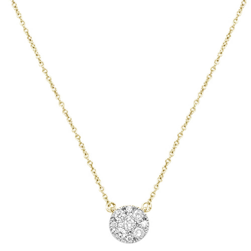 DIAMOND CLOSEOUT!  .41cts 14kt Yellow Gold Round Diamond Pendant Necklace 18" Long