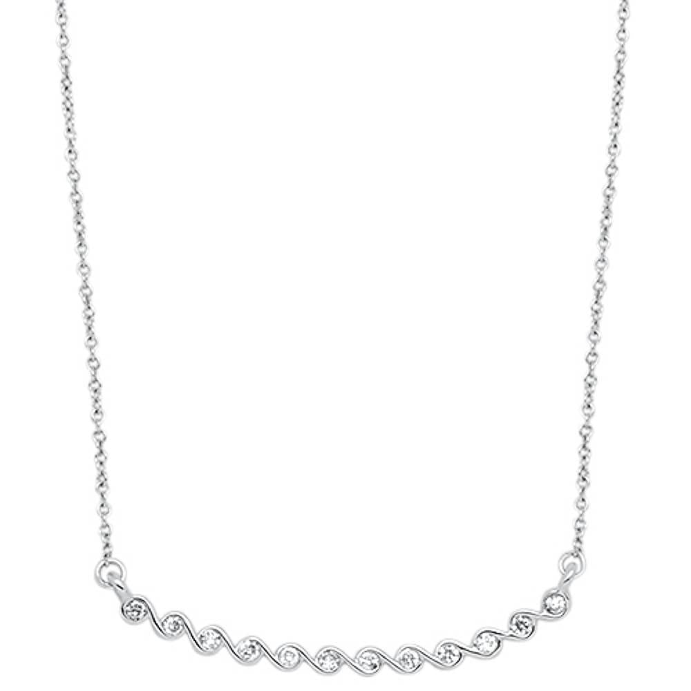 DIAMOND CLOSEOUT! .13cts 14kt White Gold Round Diamond Pendant Necklace 18" Long