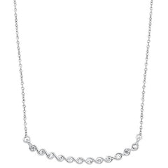 DIAMOND CLOSEOUT! .13cts 14kt White Gold Round Diamond Pendant Necklace 18" Long