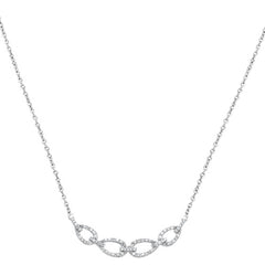 DIAMOND CLOSEOUT! .37cts 14kt White Gold Round Diamond Link Pendant Necklace 18" Long