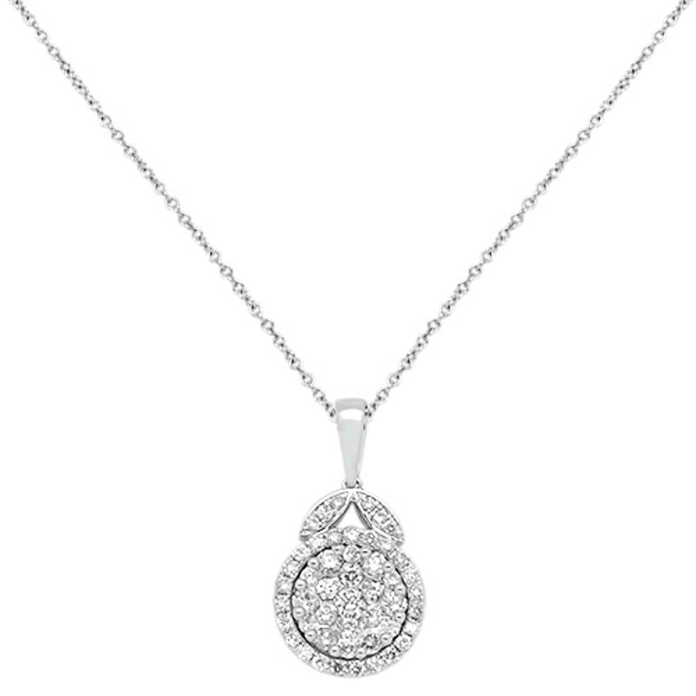 DIAMOND CLOSEOUT! .58cts 14kt White Gold Round Diamond Pendant Necklace 18" Long
