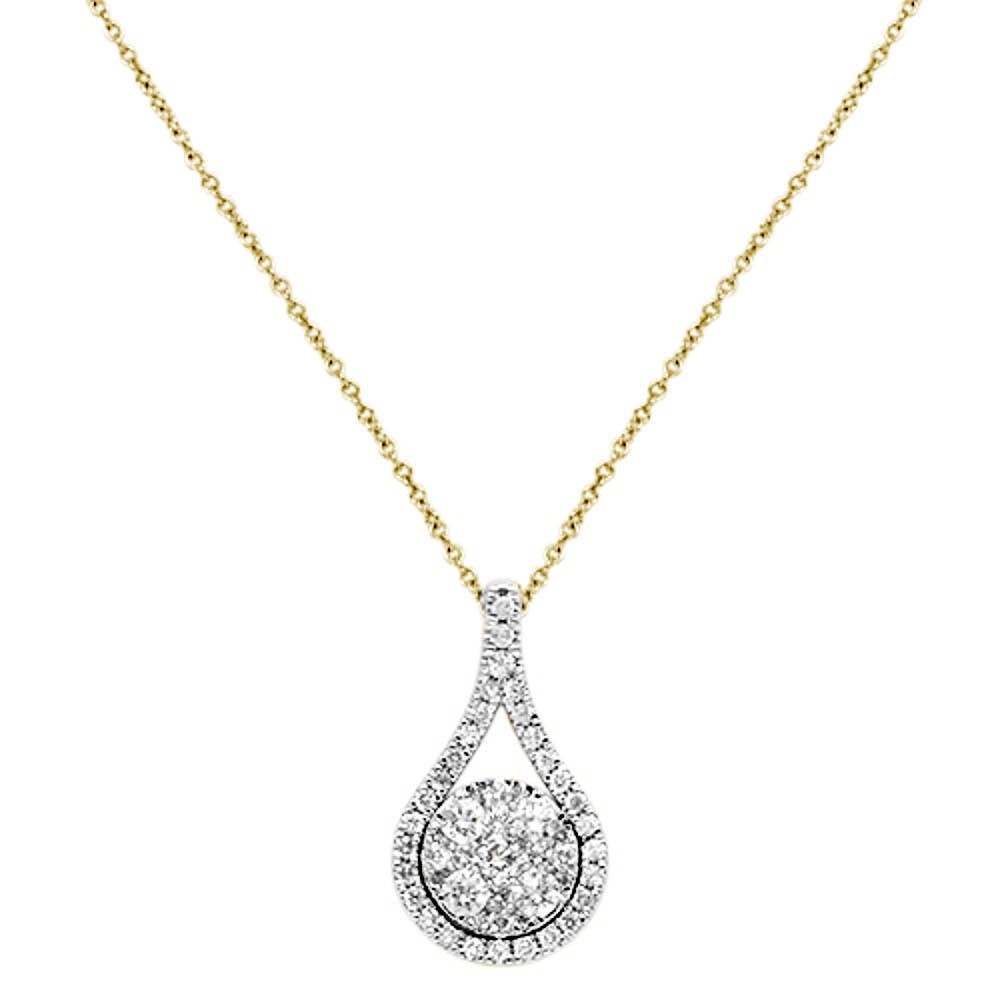 DIAMOND CLOSEOUT! .73ct G SI 14K Yellow Gold Round Diamond Pendant 18" Necklace