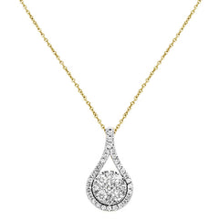 DIAMOND CLOSEOUT! .73ct G SI 14K Yellow Gold Round Diamond Pendant 18" Necklace