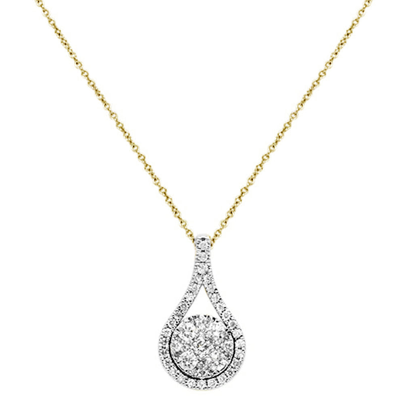 DIAMOND CLOSEOUT! .73ct G SI 14K Yellow Gold Round Diamond Pendant 18" Necklace