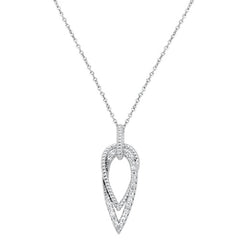 DIAMOND CLOSEOUT! .15cts 14kt White Gold Unique Round Diamond Pendant Necklace 18" Long