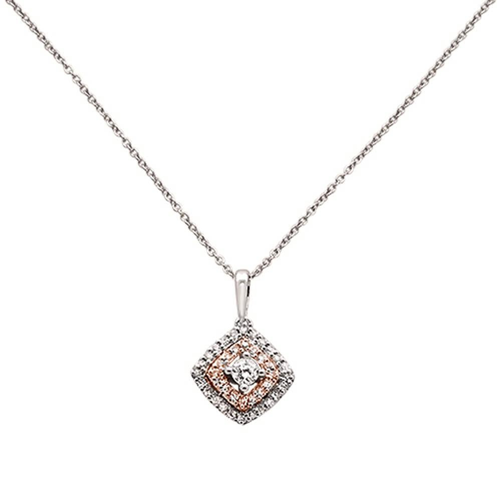 DIAMOND CLOSEOUT!  .26ct 14k Two Tone Antique Diamond Pendant Necklace 18" Long