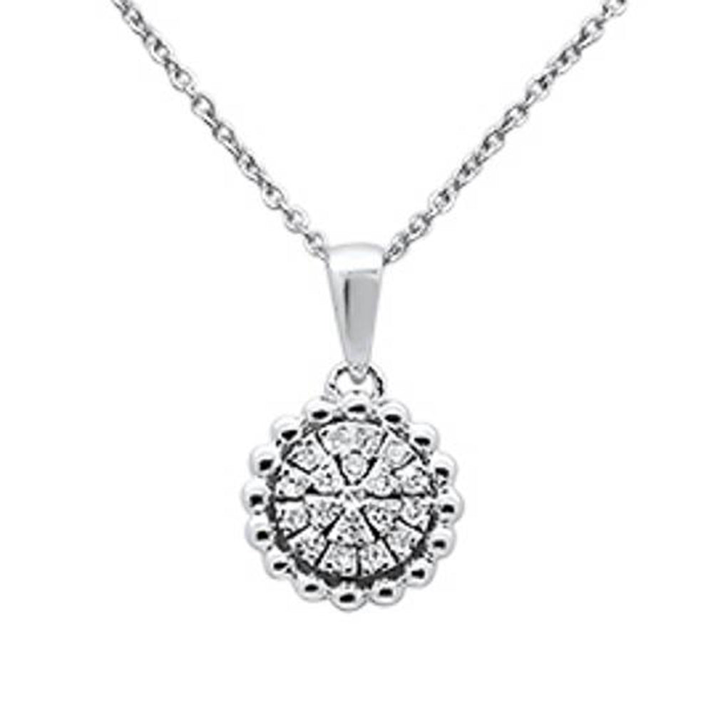 DIAMOND CLOSEOUT! .10ct 14k White Gold Round Diamond Pendant Necklace 18" Long