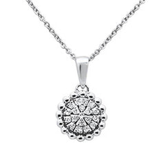 DIAMOND CLOSEOUT! .10ct 14k White Gold Round Diamond Pendant Necklace 18" Long