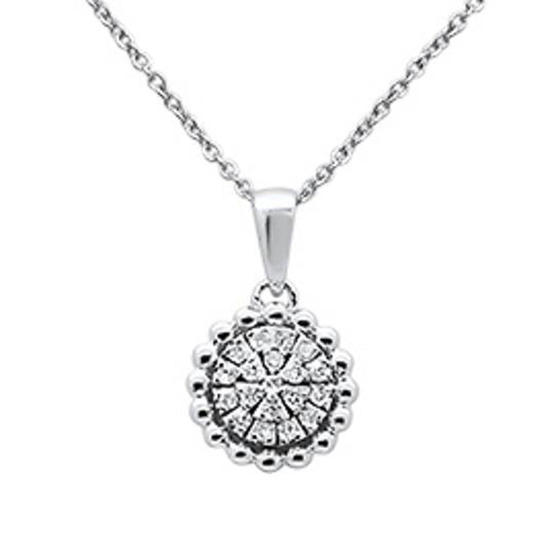 DIAMOND CLOSEOUT! .10ct 14k White Gold Round Diamond Pendant Necklace 18" Long