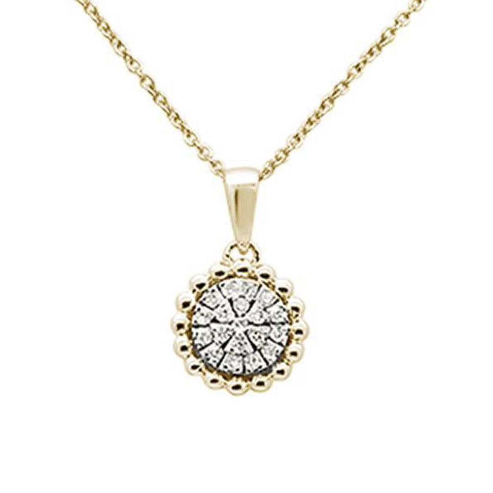 DIAMOND CLOSEOUT!  .12ct 14k Yellow Gold Round Diamond Pendant Necklace 18" Long