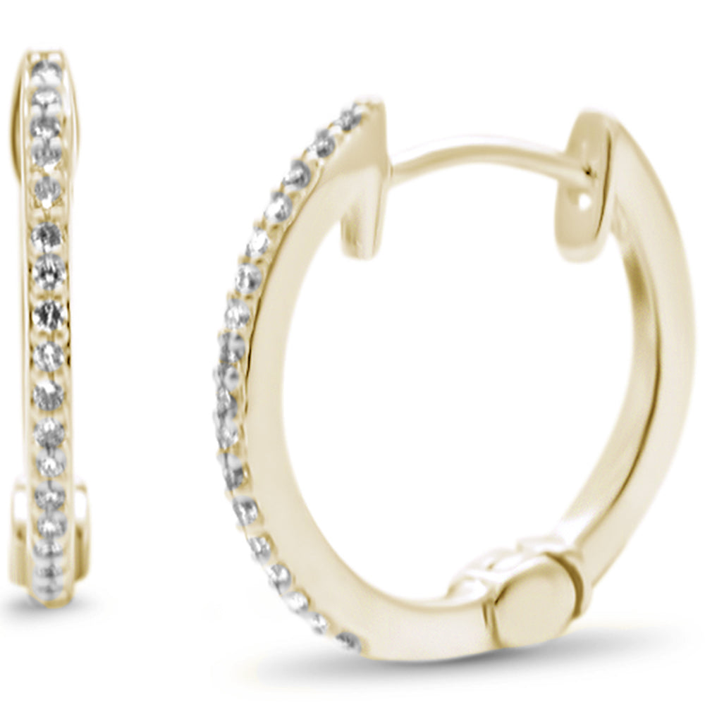 DIAMOND CLOSEOUT! .09ct G SI 14K Yellow Gold Diamond Hoop Huggie Earrings