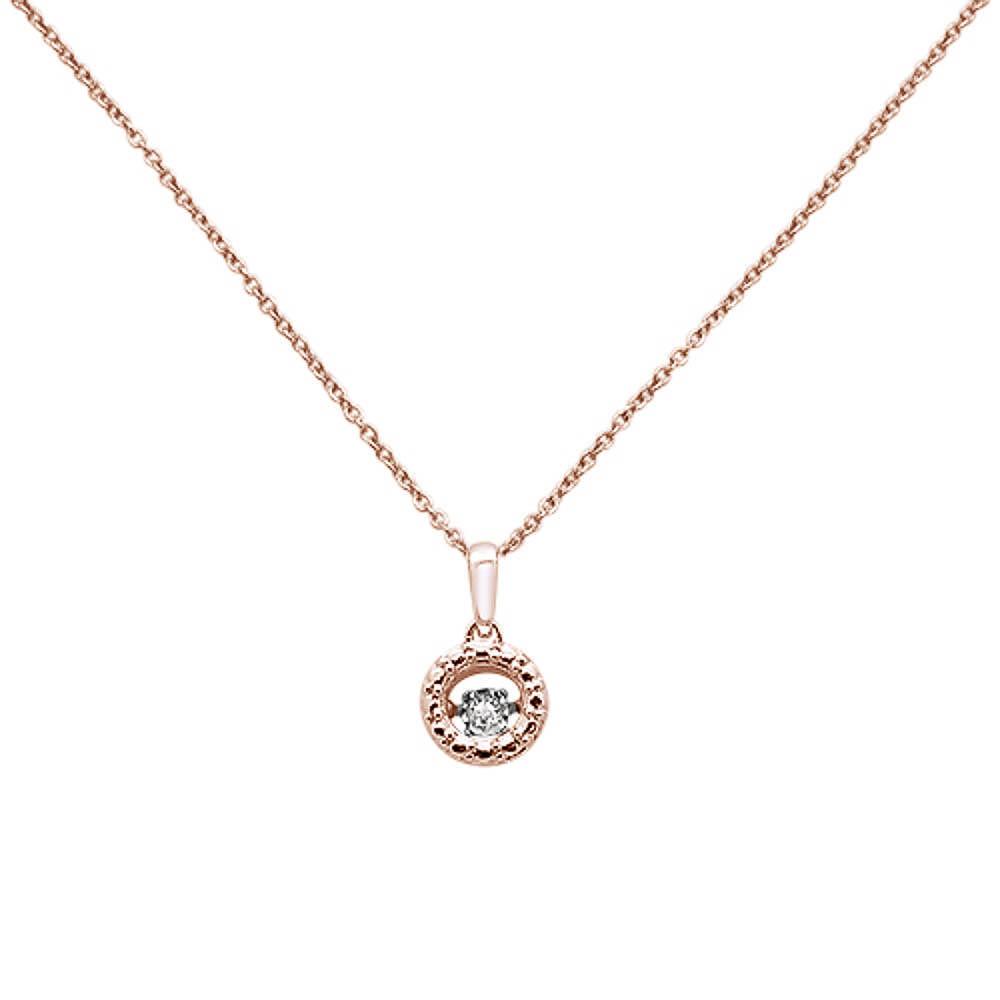 DIAMOND CLOSEOUT!   .03ct G SI 14k Rose Gold Solitaire Dancing Diamond Pendant