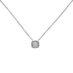 DIAMOND CLOSEOUT! .16ct 14k White Gold Diamond Square Pendant Necklace 18" Long