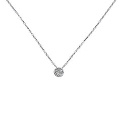 DIAMOND CLOSEOUT! .15ct 14k White Gold Diamond Pendant Round Solitaire Necklace 18" Long