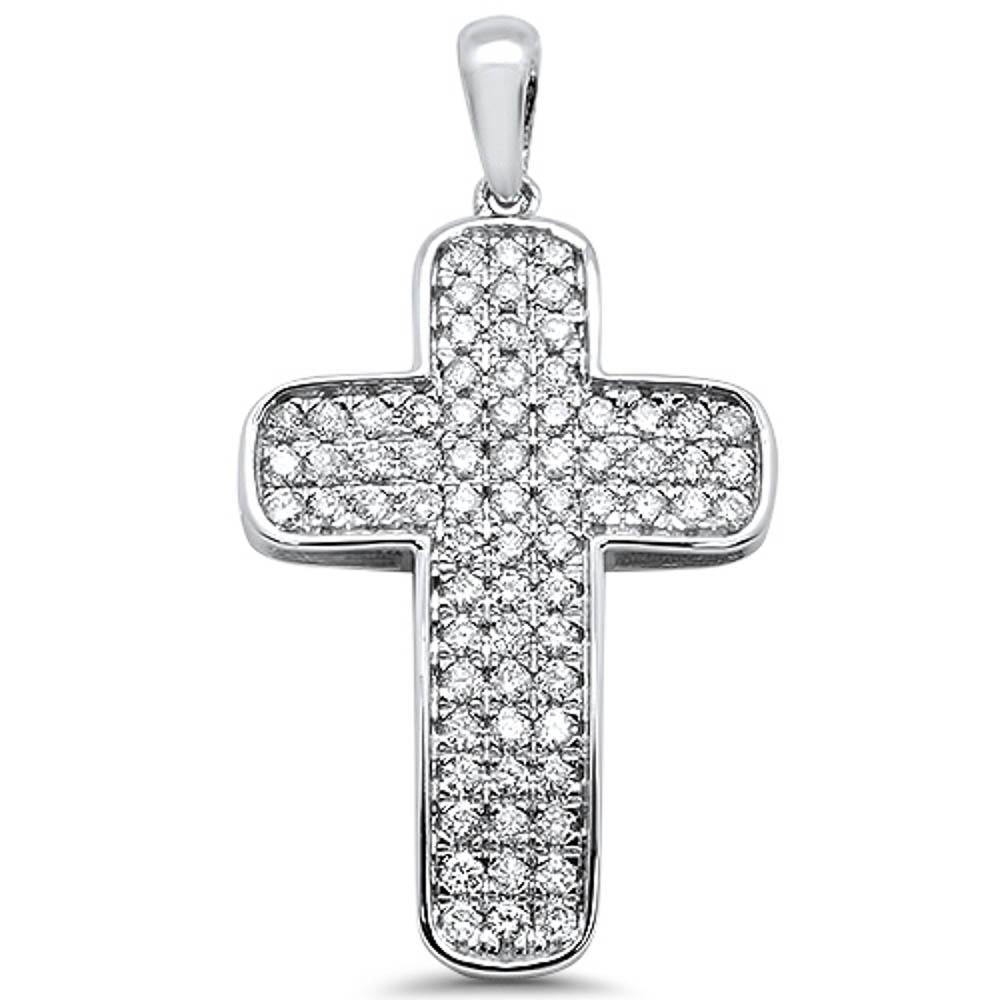 DIAMOND CLOSEOUT! .99ct 14k White Gold Diamond Cross Pendant Charm