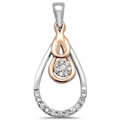 DIAMOND CLOSEOUT!  .13ct 14k Two Tone Diamond Modern Teardrop Pendant