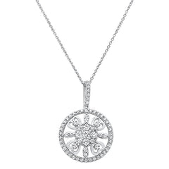 DIAMOND CLOSEOUT! .99ct 14k White Gold Antique Heart Filigree Diamond Pendant Necklace 18" Long