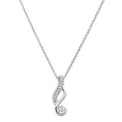 DIAMOND CLOSEOUT!  .20ct 14k White Gold Elegant Diamond Pendant Necklace 18"Long