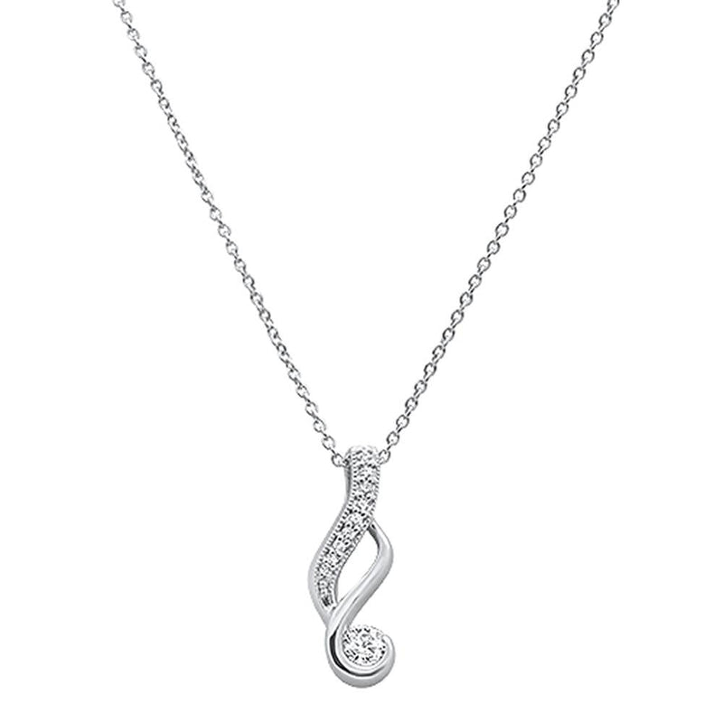 DIAMOND CLOSEOUT!  .20ct 14k White Gold Elegant Diamond Pendant Necklace 18"Long