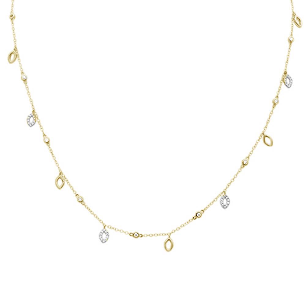 DIAMOND CLOSEOUT!  .57ct G SI 14k Yellow Gold Diamond Designer Pendant Necklace 16" Long+(1"ext)