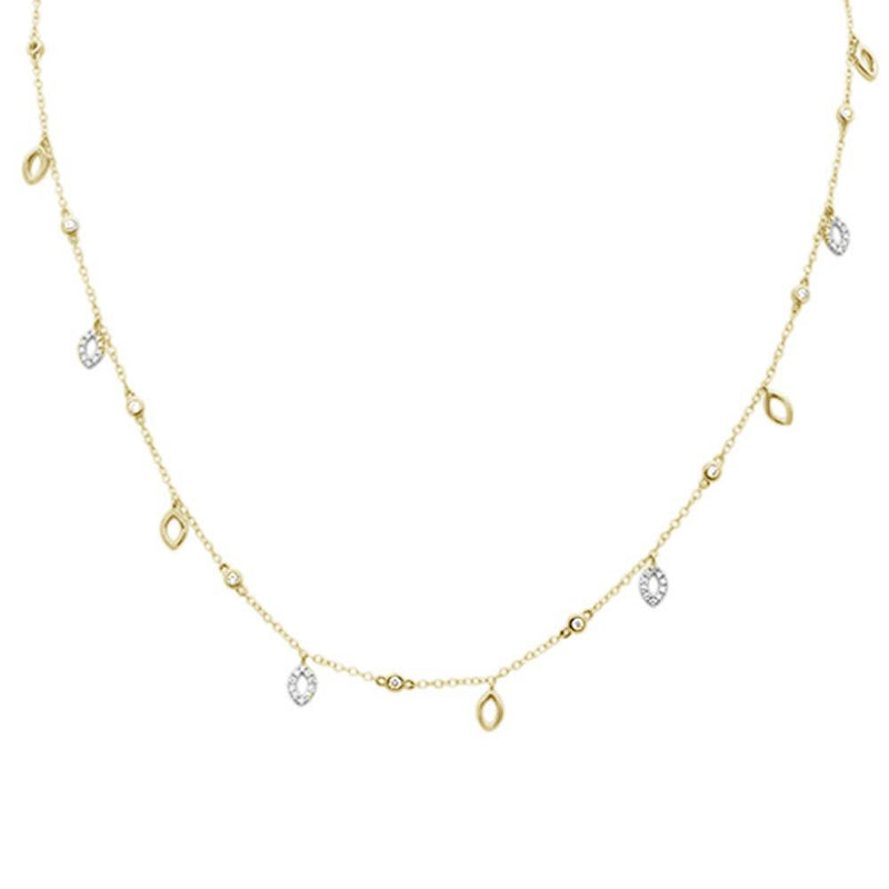 DIAMOND CLOSEOUT!  .57ct G SI 14k Yellow Gold Diamond Designer Pendant Necklace 16" Long+(1"ext)