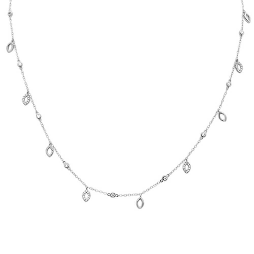 DIAMOND CLOSEOUT!  .53ct G SI 14k White Gold Diamond Pendant Designer Necklace 16" Long+(1"ext)