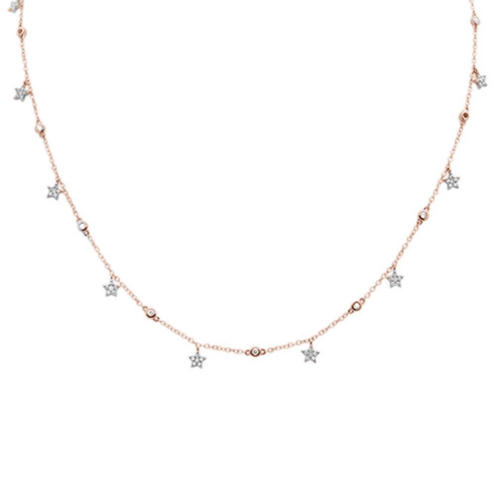 DIAMOND CLOSEOUT!  .60ct G SI 14k Rose Gold Diamond Designer Pendant Necklace 16" Long+(1"ext)