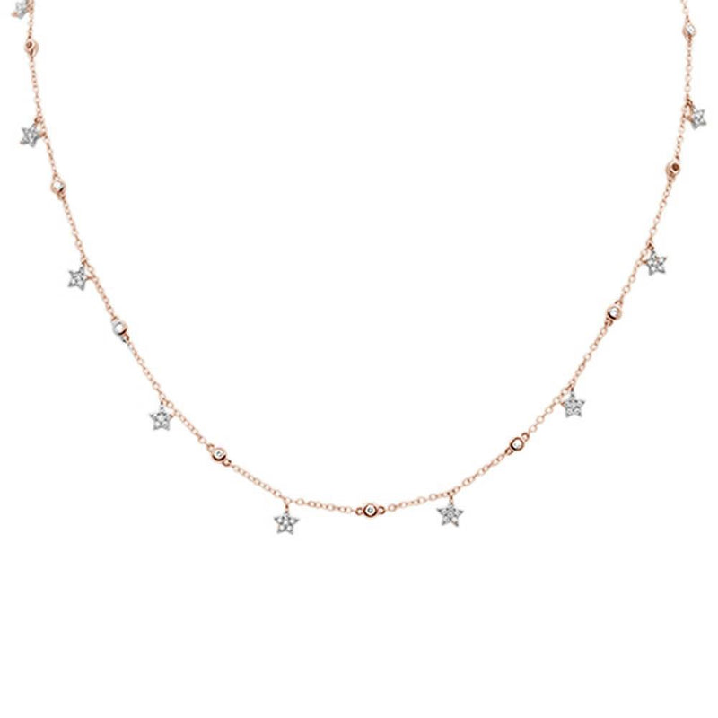DIAMOND CLOSEOUT!  .60ct G SI 14k Rose Gold Diamond Designer Pendant Necklace 16" Long+(1"ext)