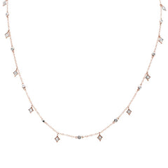 DIAMOND CLOSEOUT!  .47ct G SI 14k Rose Gold Diamond Designer Pendant Necklace 16" Long+(1"ext)