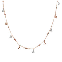 DIAMOND CLOSEOUT!  .54ct G SI 14k Rose Gold Diamond Designer Pendant Necklace 16" Long+(1"ext)