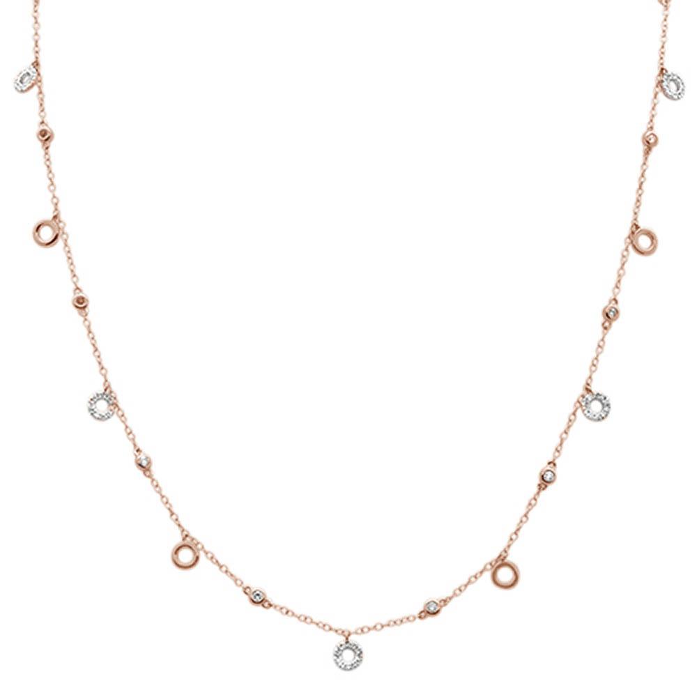 DIAMOND CLOSEOUT! .57ct G SI 14k Rose Gold Diamond Designer Pendant Necklace 16" Long+(1"ext)