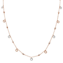 DIAMOND CLOSEOUT! .57ct G SI 14k Rose Gold Diamond Designer Pendant Necklace 16" Long+(1"ext)