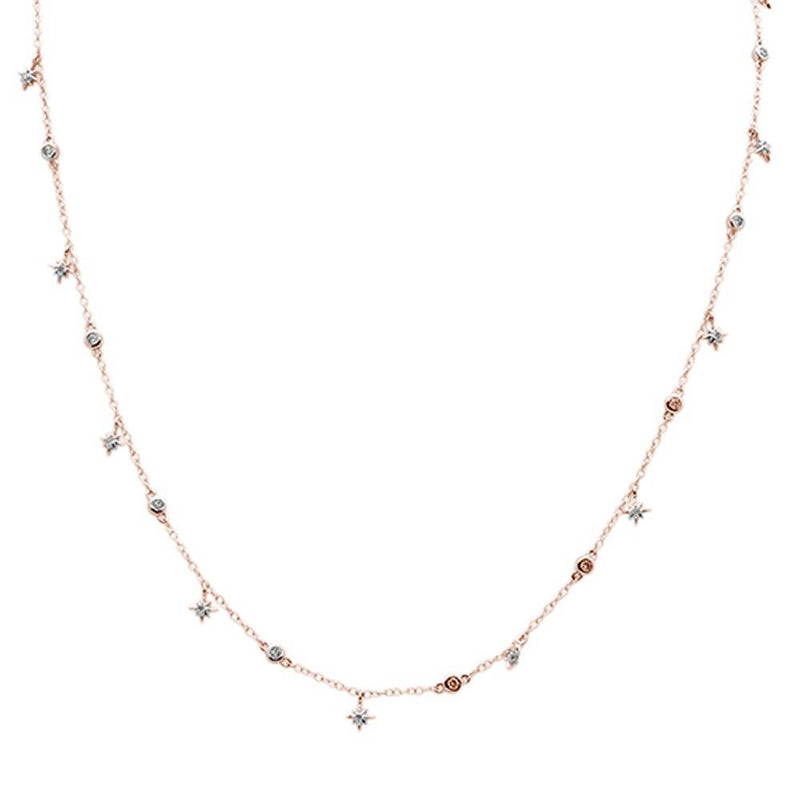 DIAMOND CLOSEOUT! .40ct G SI 14k Rose Gold Diamond Designer Pendant Necklace 16" Long+(1"ext)