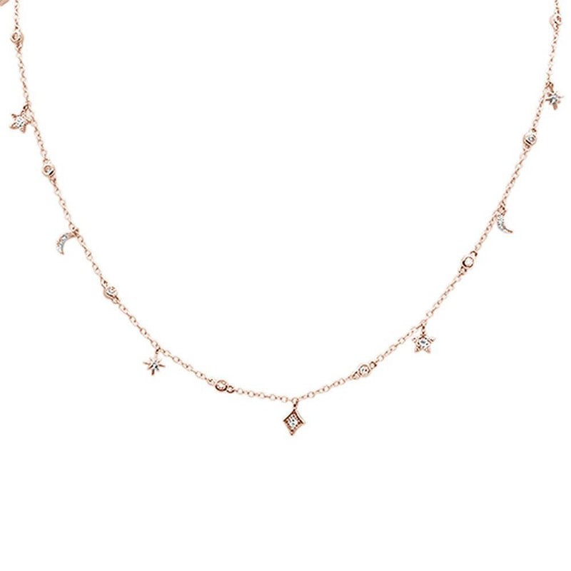 DIAMOND CLOSEOUT! .47ct G SI 14k Rose Gold Diamond Pendant Necklace 16" Long+(1"ext)