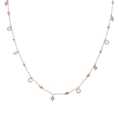 DIAMOND CLOSEOUT!  .64ct G SI 14k Rose Gold Diamond Pendant Necklace 16" Long+(1"ext)
