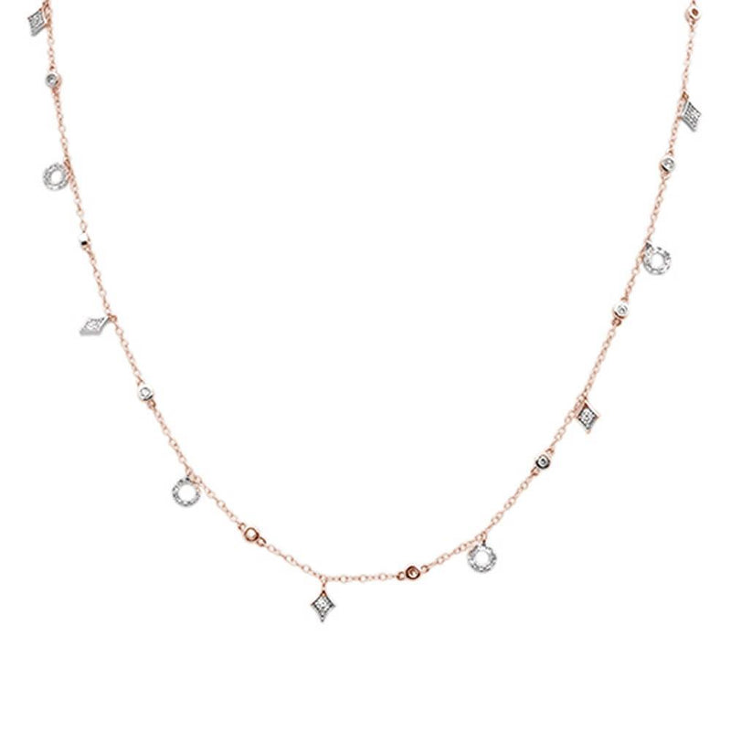 DIAMOND CLOSEOUT!  .64ct G SI 14k Rose Gold Diamond Pendant Necklace 16" Long+(1"ext)