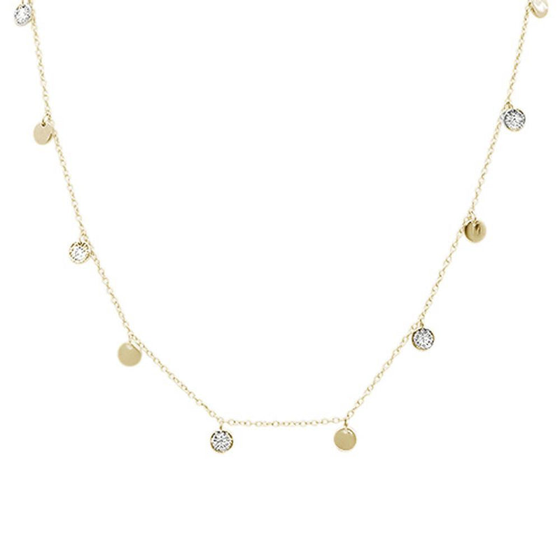 DIAMOND CLOSEOUT!  .24ct G SI 14k Yellow Gold Diamond Pendant Necklace 18" Long