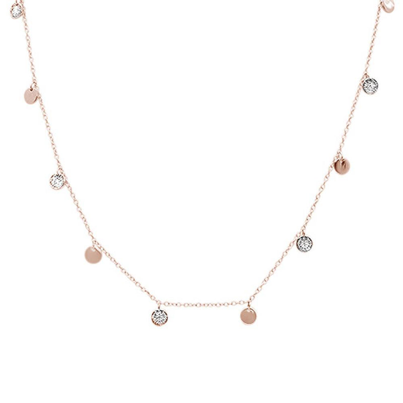 DIAMOND CLOSEOUT! .27ct G SI 14k Rose Gold Diamond Pendant Necklace 18" Long